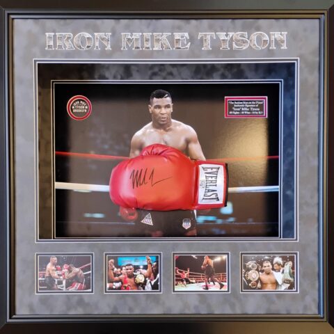 Signature of Mike Tyson on a Red Boxing Glove