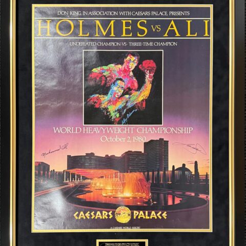 Original Poster Framed of Holmes v Ali fight on 2 October 1980