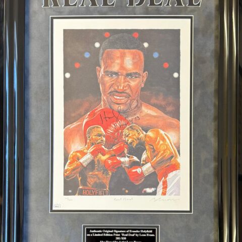 Signed by Evander Holyfield & the artist Leon Evans (JSA CERTIFIED)