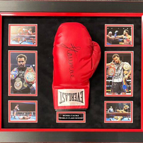 Signed Moses Itauma Boxing Glove in Domed Frame