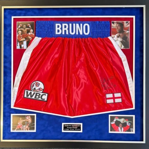 Signed Frank Bruno Replica WBC Shorts