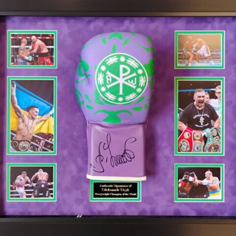 Signed Oleksandr Usyk Glove in Domed Frame
