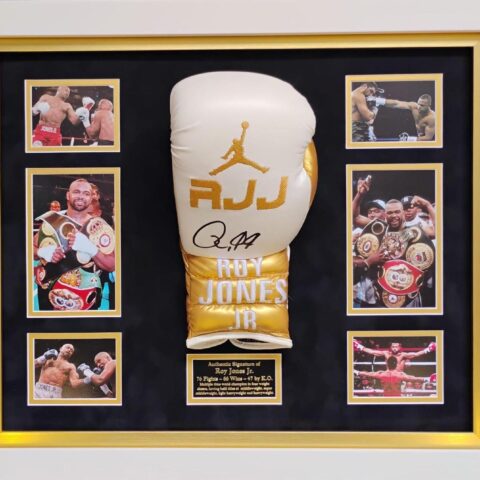 Domed Framed Glove Signed by Roy Jones Jr