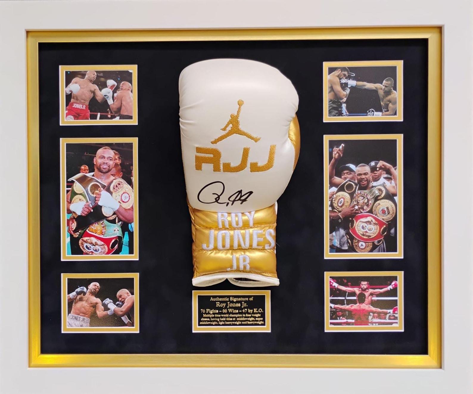 Domed Framed Glove Signed by Roy Jones Jr